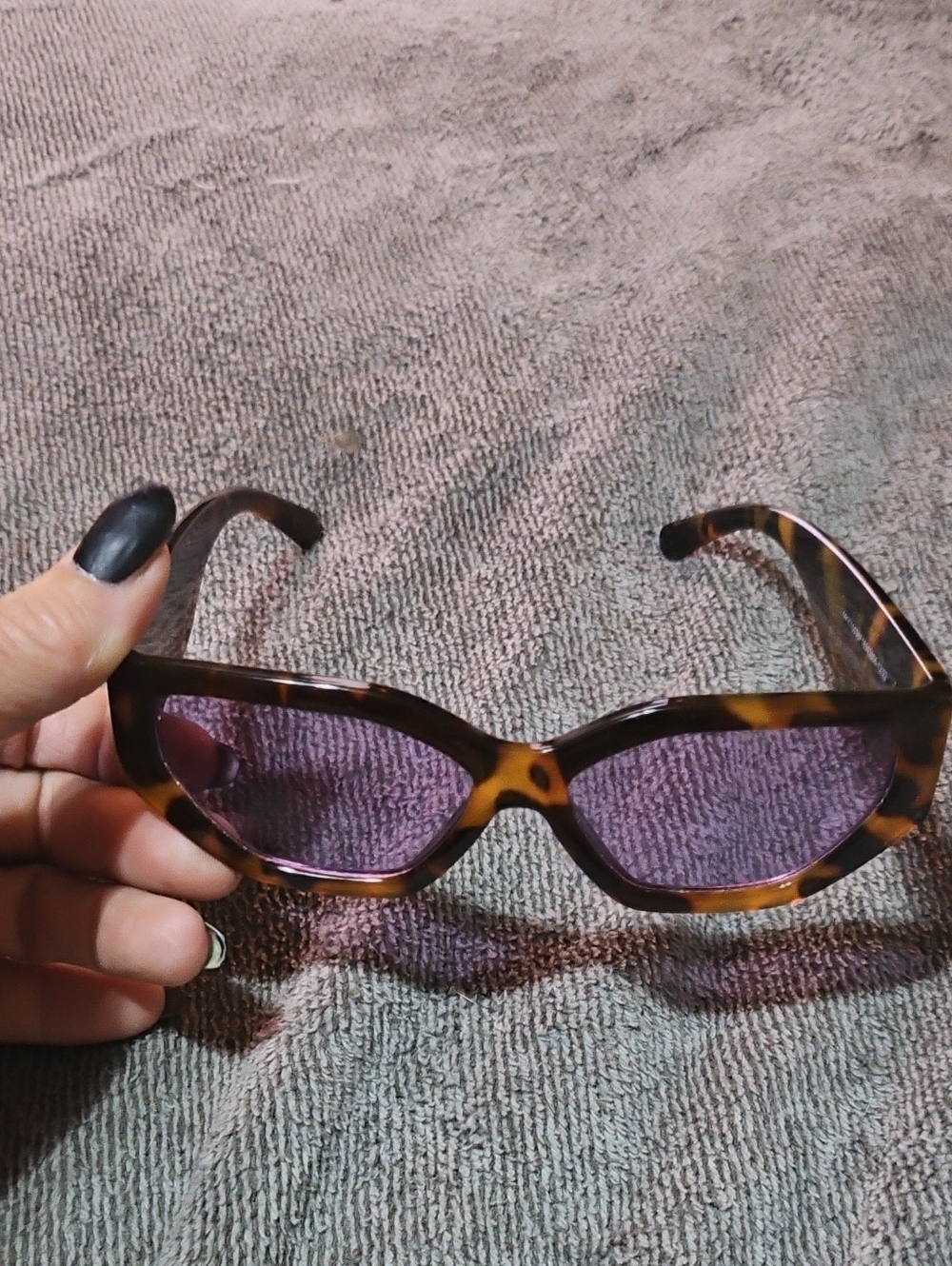 One Day Tortoise Shell Frame Sunglasses with Purple Lenses